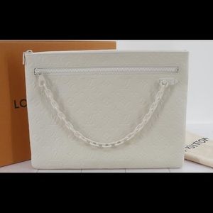 Louis Vuitton Taurillon Virgil Abloh Pochette A4 White